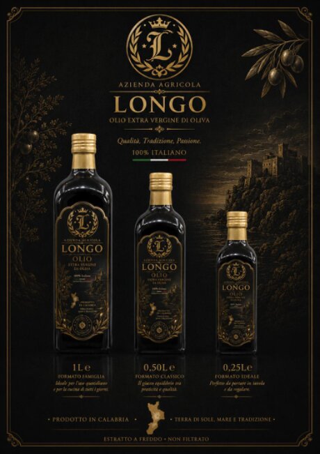 Ulivi calabresi dell’Azienda Agricola Longo sulle colline vicino al mare